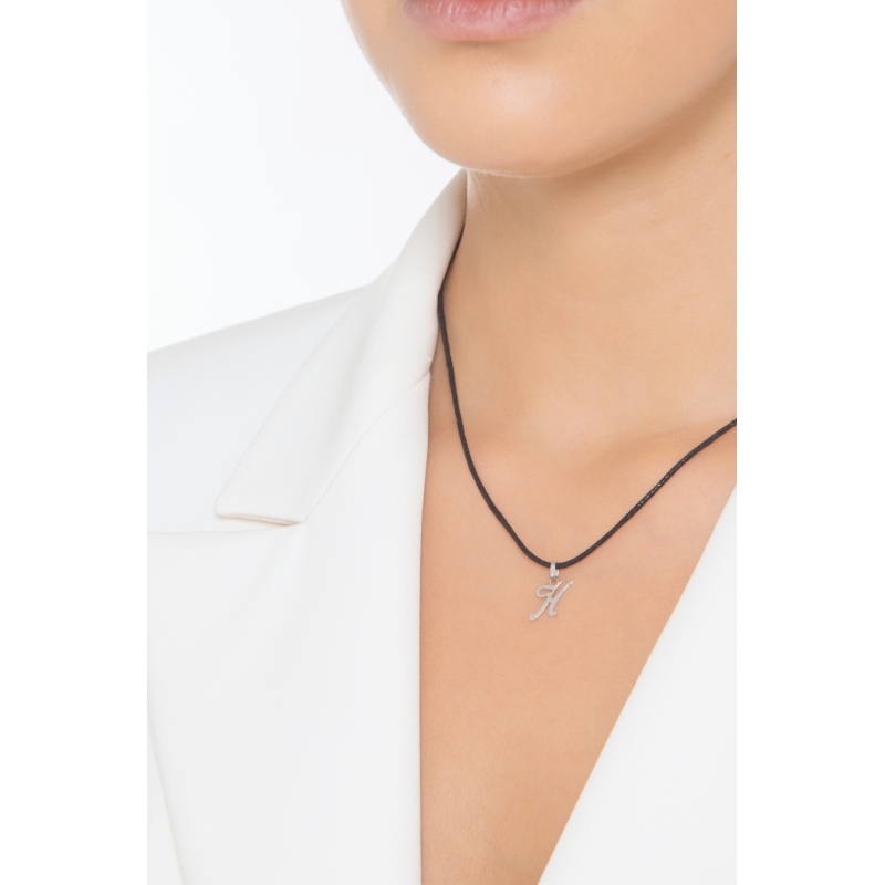 Buchstaben Anhänger H Weißgold 18K Kursivschrift