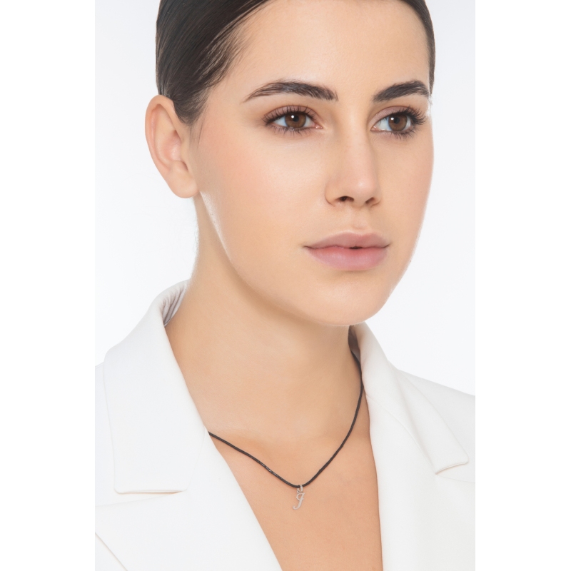 Buchstaben Anhänger I Weißgold 18K Kursivschrift Buchstaben Anhänger I Weißgold 18K Kursivschrift