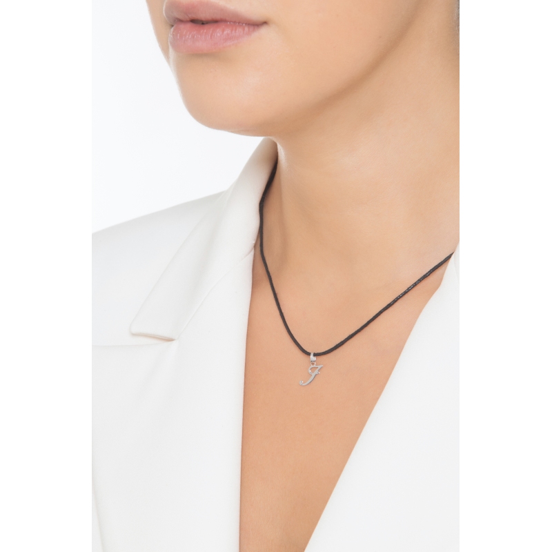 Buchstaben Anhänger I Weißgold 18K Kursivschrift Buchstaben Anhänger I Weißgold 18K Kursivschrift