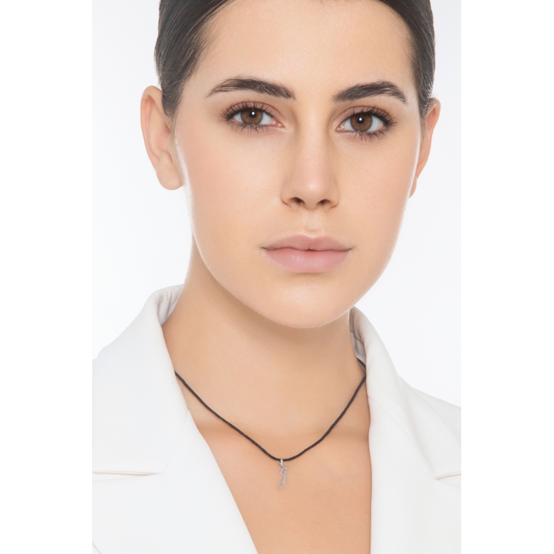 Buchstaben Anhänger J Weißgold 18K