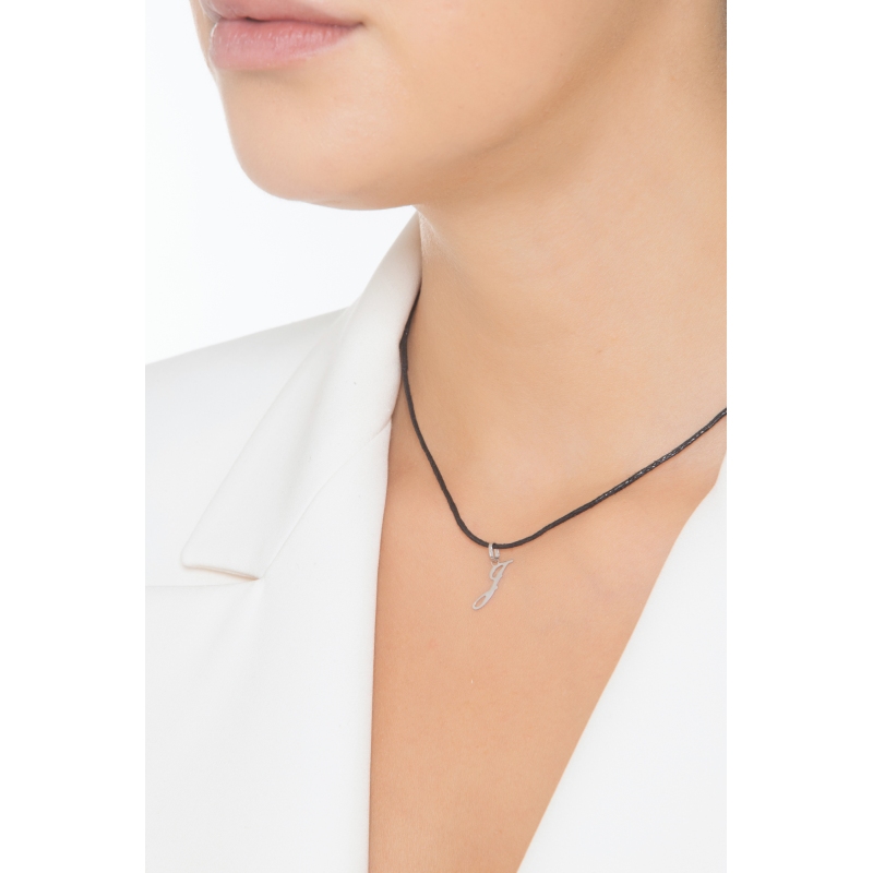 Buchstaben Anhänger J Weißgold 18K