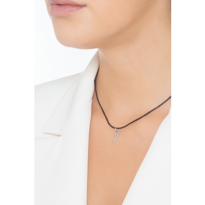 Buchstaben Anhänger J Weißgold 18K