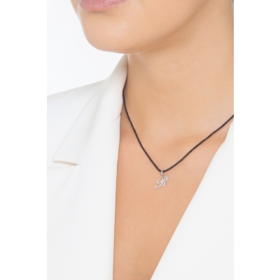 Weißgold 18K Anhänger Buchstabe R