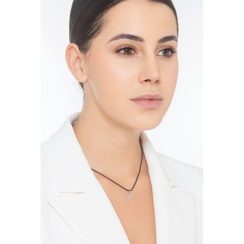 Weißgold 18K Buchstaben Anhänger U