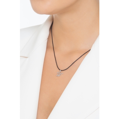 Buchstaben Anhänger W aus Weißgold 750