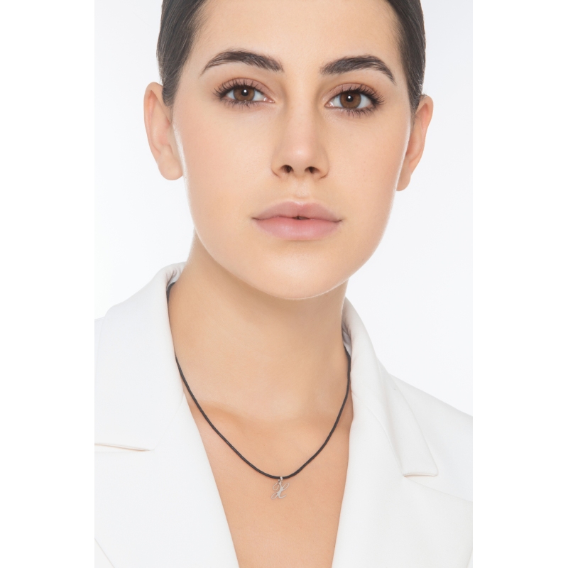 Buchstaben Anhänger X aus Weißgold 18K