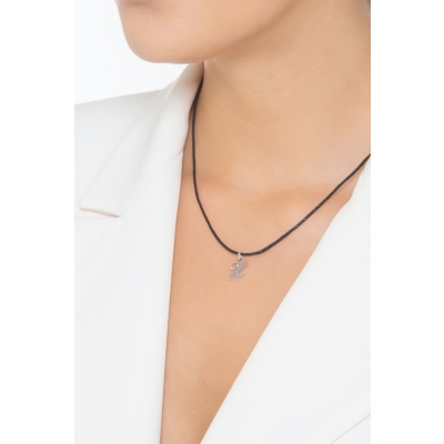 Buchstaben Anhänger X aus Weißgold 18K