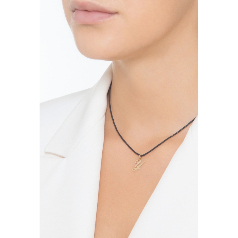 Buchstaben Anhänger Y aus Gelbgold 18K