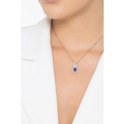 Kette Weißgold 750 Saphir blau und Diamanten 2