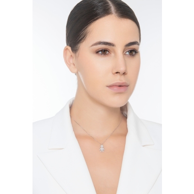 Kette aus Weißgold 18K mit Kind aus Diamanten
