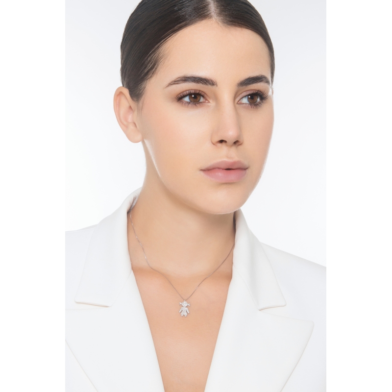 750er Weißgold Kette mit Mädchen aus Diamanten 750er Weißgold Kette mit Mädchen aus Diamanten