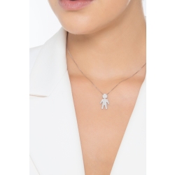Weißgold Kette mit Männchen aus Diamanten 2