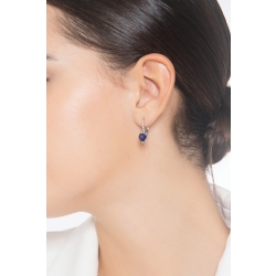 Weißgold 750 Ohrhänger mit blauen Saphiren und Diamanten 2