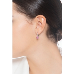 Ohrhänger aus Weißgold 18K mit rosa Saphiren und Diamanten 2
