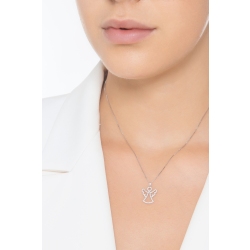 Halskette mit Schutzengel aus Weißgold mit Diamanten 2