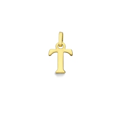 Buchstaben Anhänger T aus Gelbgold 18K