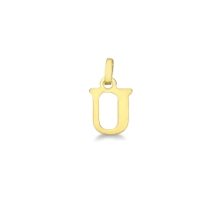 Buchstaben Anhänger U aus Gelbgold 18K