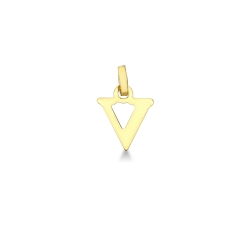 Buchstaben Anhänger V aus Gelbgold 18K