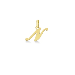 Buchstaben Anhänger N aus Gelbgold 750