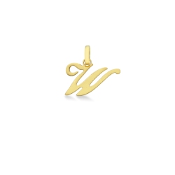 Buchstaben Anhänger W aus Gelbgold 750