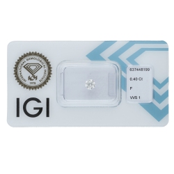IGI-zertifizierter Diamant CT 0,40 F VVS1