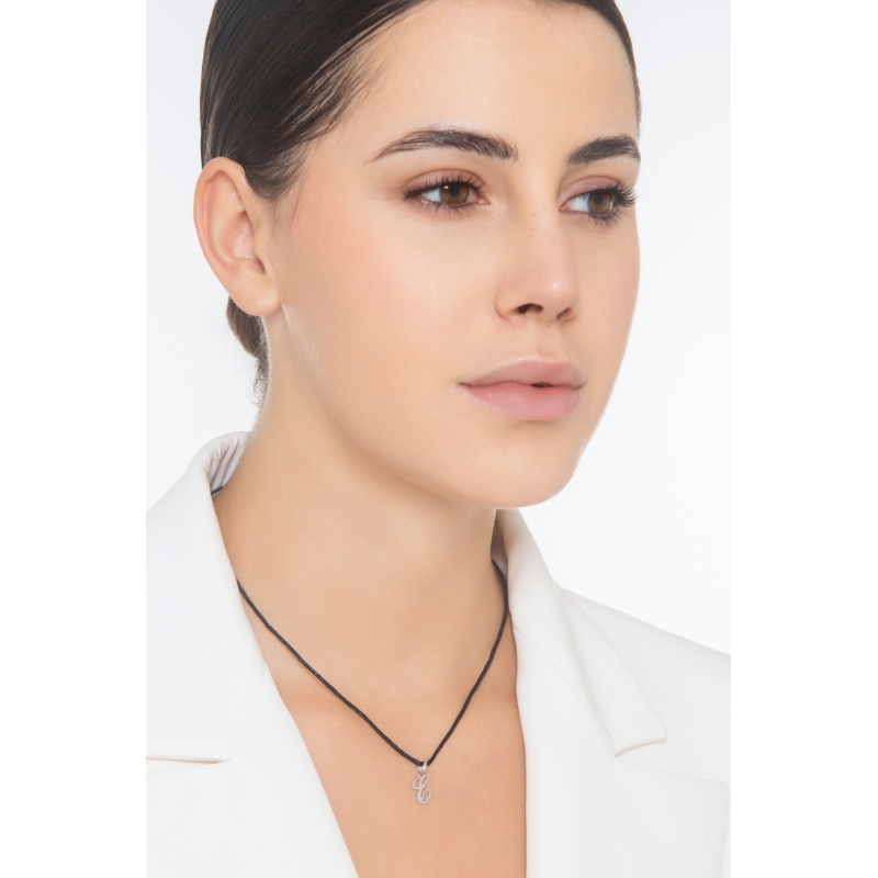 Buchstabe Anhänger E Weißgold 18K