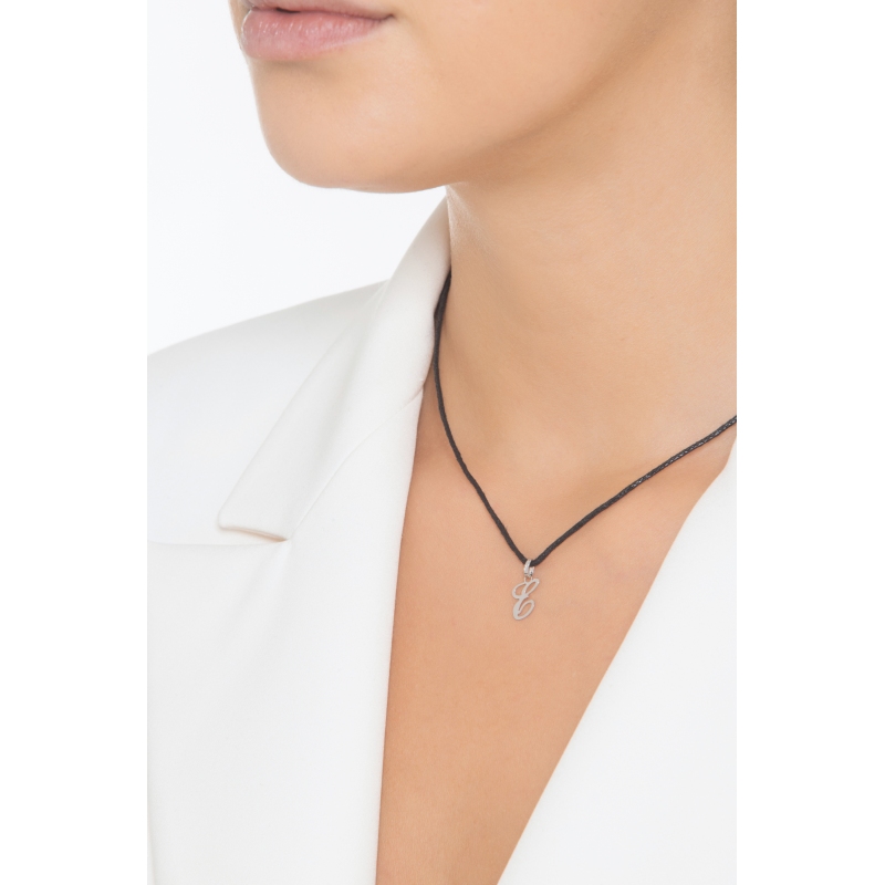 Buchstabe Anhänger E Weißgold 18K