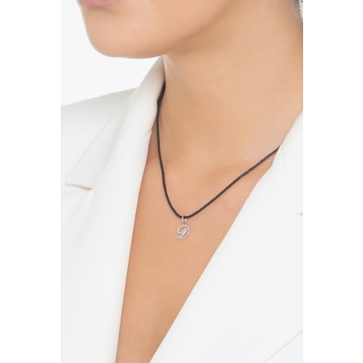 Buchstabe Anhänger D Weißgold 18K