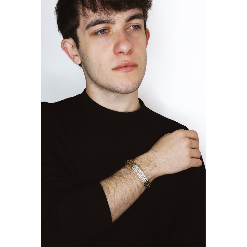 Herrenarmband aus 18K Gelbgold mit Zirkonia