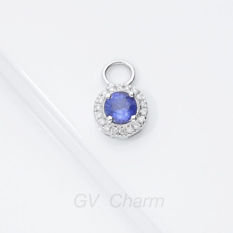 GV Charm Halo Anhänger mit Brillanten und blauem Saphir