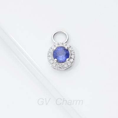 GV Charm Halo Anhänger mit Brillanten und blauem Saphir