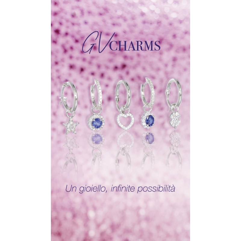 Einzelne Creole aus Weißgold 18K GV Charm