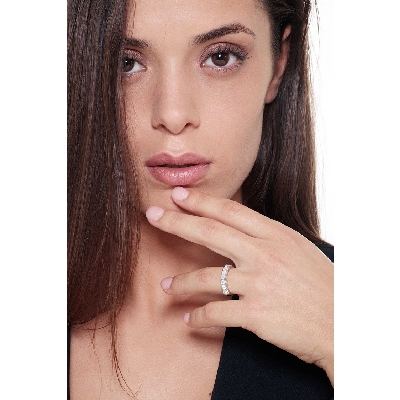 Brillantring Weißgold mit 7 Edelsteinen