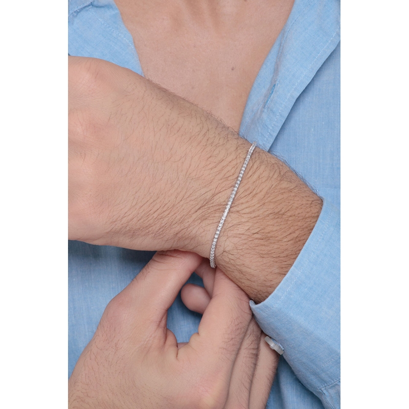 18 Karat Weißgold Tennisarmband mit Diamanten