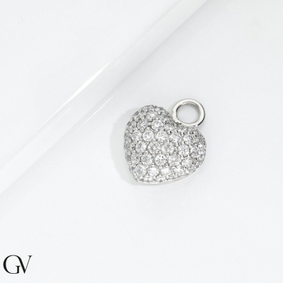 GV Charm Herzanhänger aus Weißgold 18K mit Brillanten 