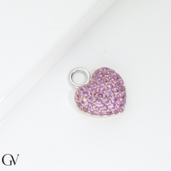 GV Charm Herzanhänger aus Weißgold 18K mit rosa Saphiren 2