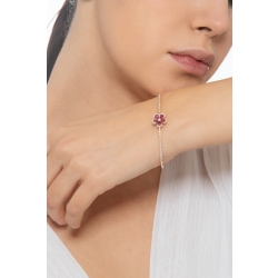 Armreif aus Roségold 18K mit Blume aus Rubinen und Brillanten 2