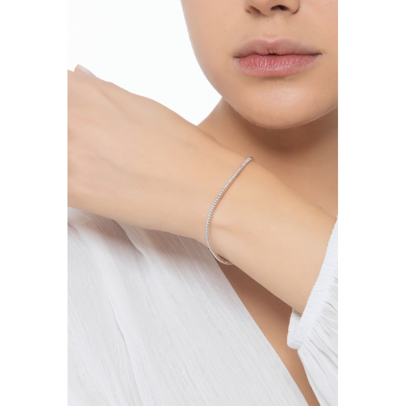 Weißgold 18K halbstarres Armband mit Brillanten Weißgold 18K halbstarres Armband mit Brillanten