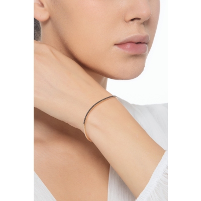 Roségold 18K Armband mit schwarzen Diamanten