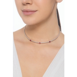 Choker Kette Weißgold 18K mit Brillanten und Rubinen 2