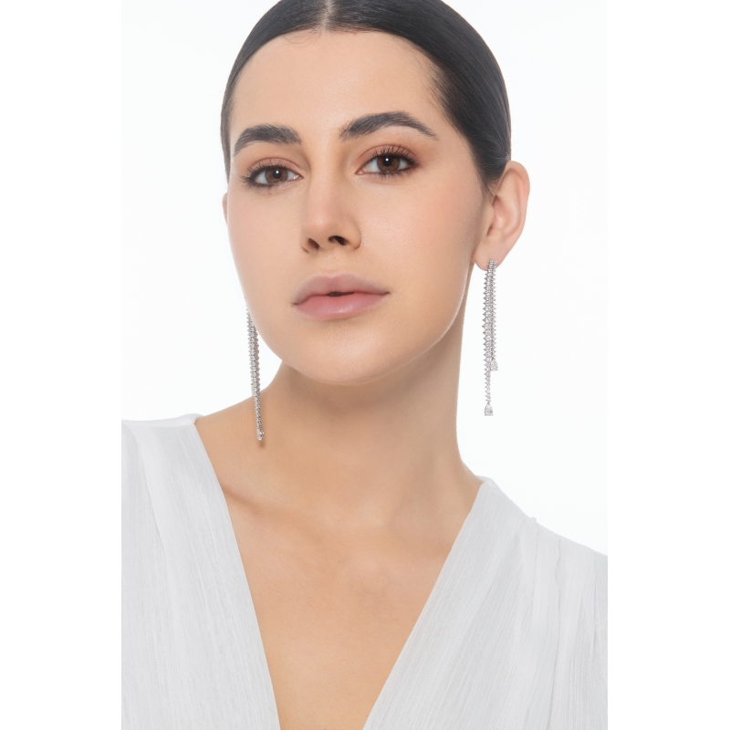 Ohrhänger mit Brillanten und Diamant Tropfen 