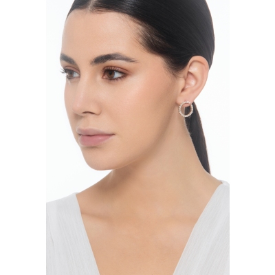 Halbcreolen aus Roségold 18K mit Brillanten 