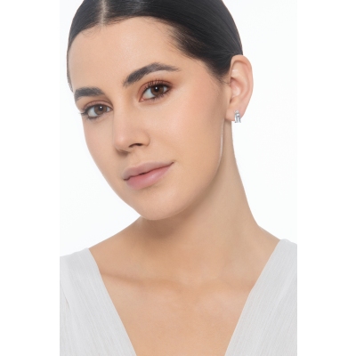 Weißgold 18k Ohrstecker mit Aquamarinen und Diamanten