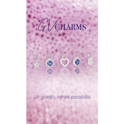 Gv Charm Halo Anhänger mit blauem Saphir und Diamanten