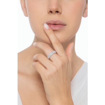 Eternity Ring mit zwei Reihen Brillanten