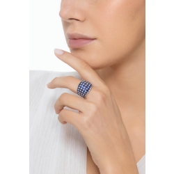 Weißgold 18K Bandring mit Saphiren und Diamanten 2
