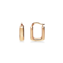 Viereckige Ohrringe aus Roségold 18K