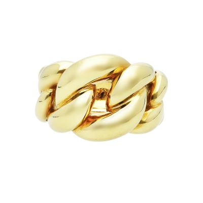 Iced Out Ring aus Gelbgold 18K 