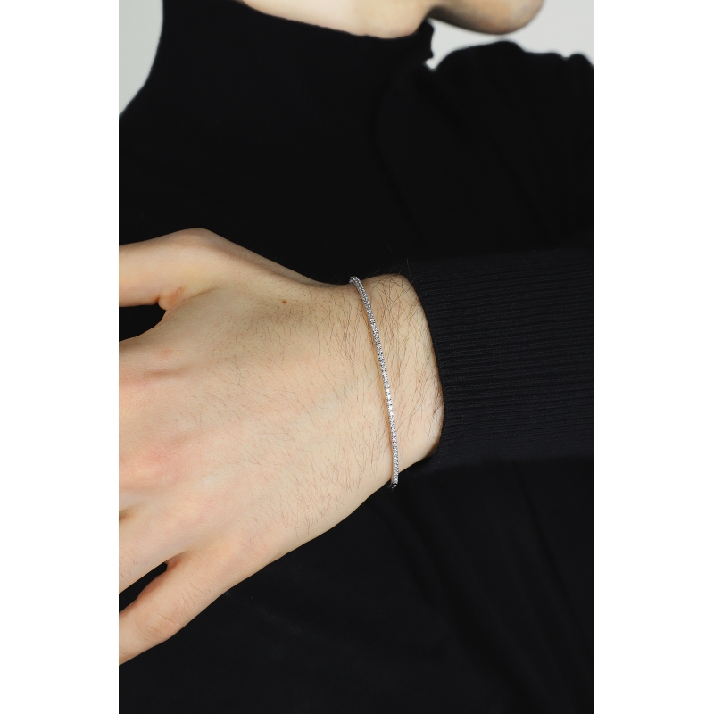 Armreif Herren Rivière Weißgold 750 mit Diamanten