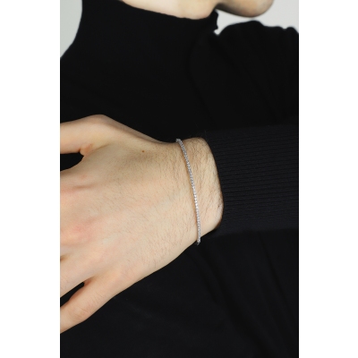 Armreif Herren Rivière Weißgold 750 mit Diamanten